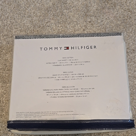 Tommy Hilfiger Twin Sheet Set - Cream - Picture 2 of 4